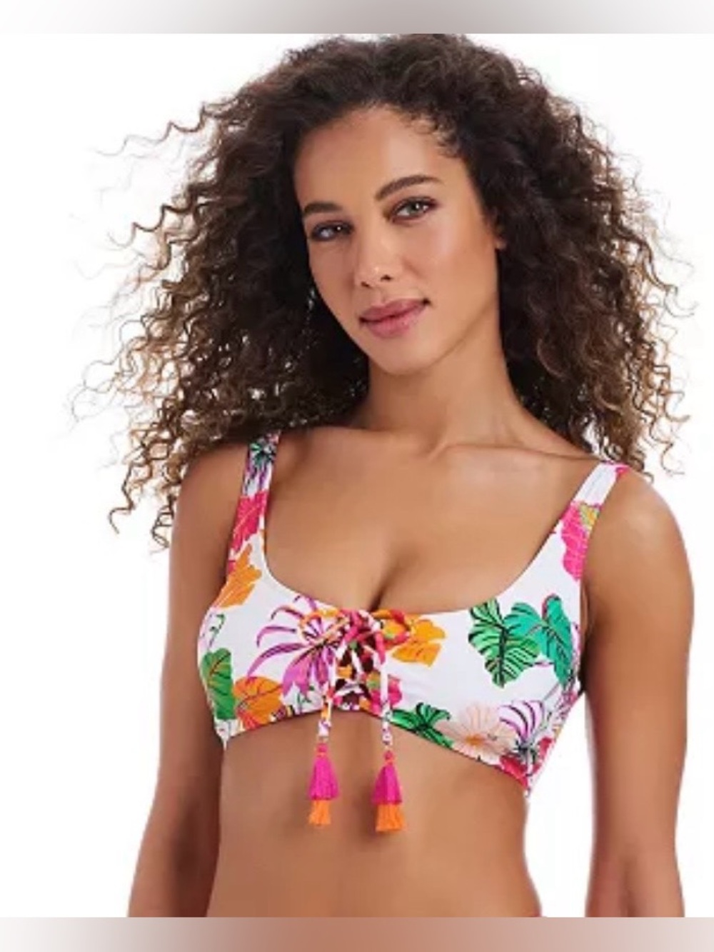 Bar III Bermuda Babe Lace-Up Bikini Top